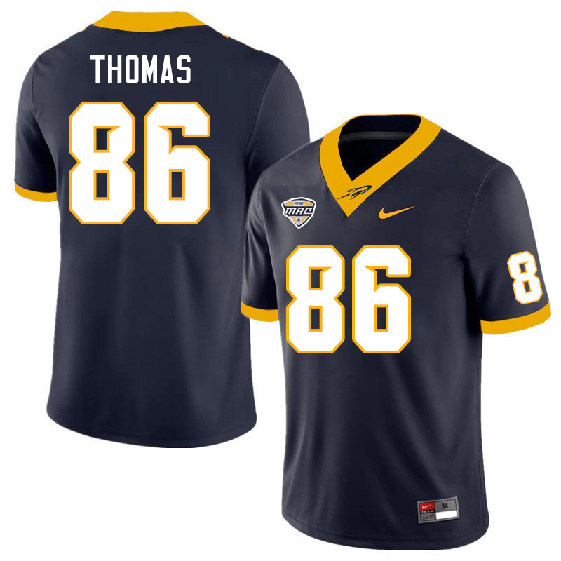 Toledo Rockets #86 Donivon Thomas College Football Jerseys Stitched Sale-Navy